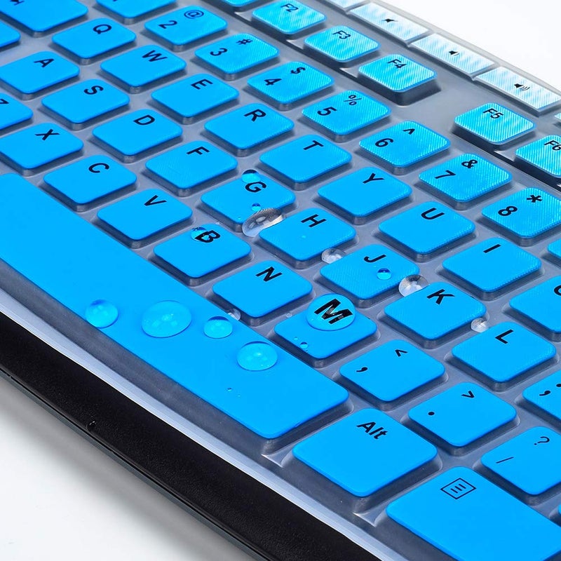 imComor Keyboard Skin Cover for Logitech MK270 MK275 MK295 Keyboard & Logitech K200 K260 K270 MK200 MK260 MK270 MK275 MK295 Keyboard Cover Skin Protector Accessories, Ombre Blue (US Layout) - Image 3